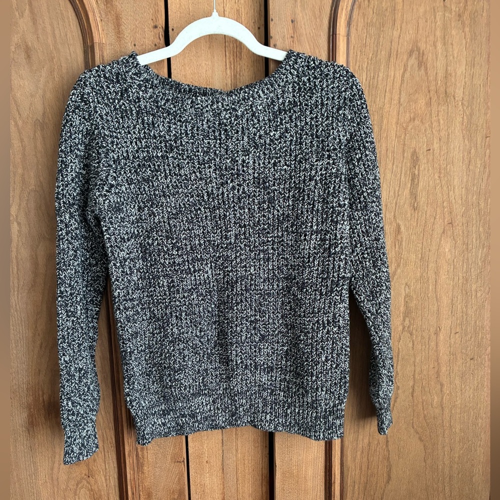 Joe Fresh Marled Knit Pullover Sweater - Black & White